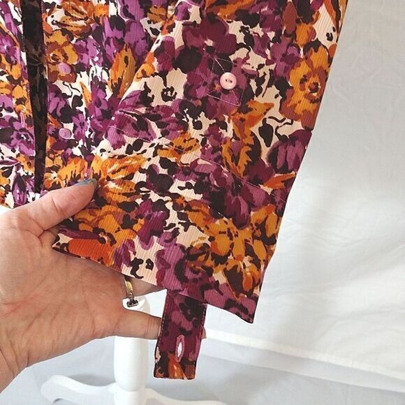 VTG 2 Piece Fall Printed Cottagecore Sleeveless Blouse and Jacket Set Large P - Picture 9 of 15